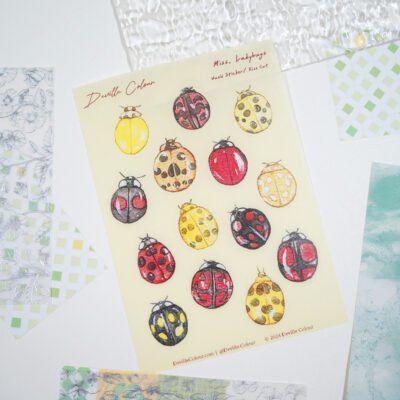 【Miss Ladybugs】Washi Sticker Sheet