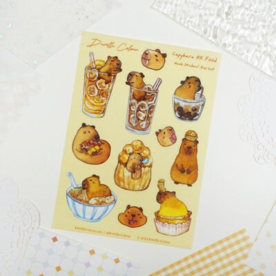 【Capybara HK Food】 Washi Sticker Sheet