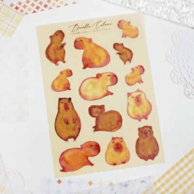 【Burnt Capybara】Washi Sticker Sheet