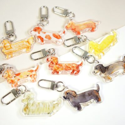 【Sausage Dog】Dachshund Acrylic Keychain Set of Nine