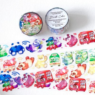 【Rainbow Panda HK Transport】Watercolour PET Decorative Masking Tape
