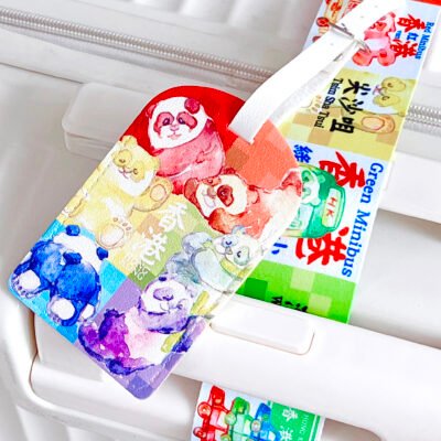 【Rainbow Panda HK Transport】Watercolour Luggage Strap & Tag Travel Set Hong Kong