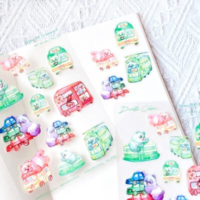 【Rainbow Panda Hong Kong Transport】Sticker Sheet Washi / Waterproof PET
