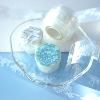 【Skeleton Dinoooo】Watercolour Shell Light Glossy PET Decorative Masking Tape