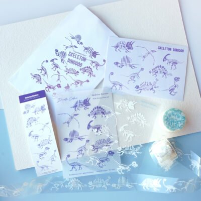 【Skeleton Dinoooo】Watercolour Journalling Stationery Full Set