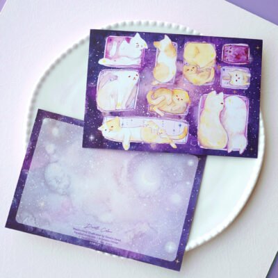 【Cat in the Box】Watercolour Art Print Postcard